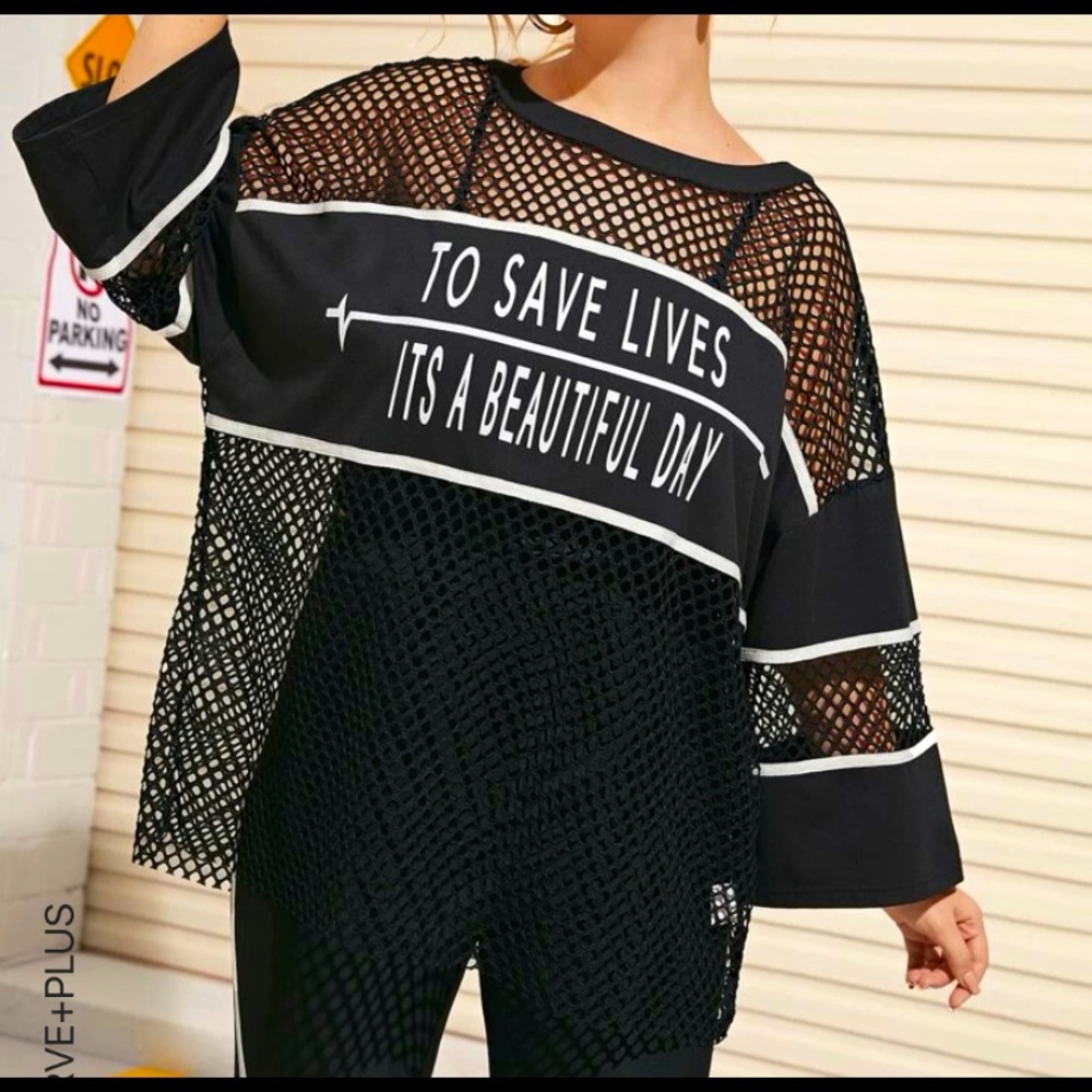 Black Netted Sporty or Dressy top / Dress